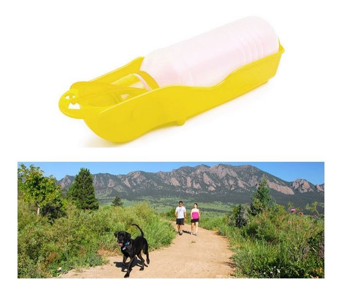 Cestovní láhev pro psy - žlutá